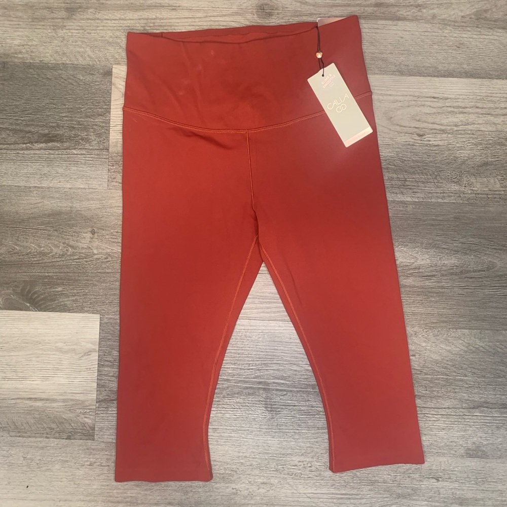 NWT Calia Women's Power Sculpt Knee Length Leggings Dark Clay